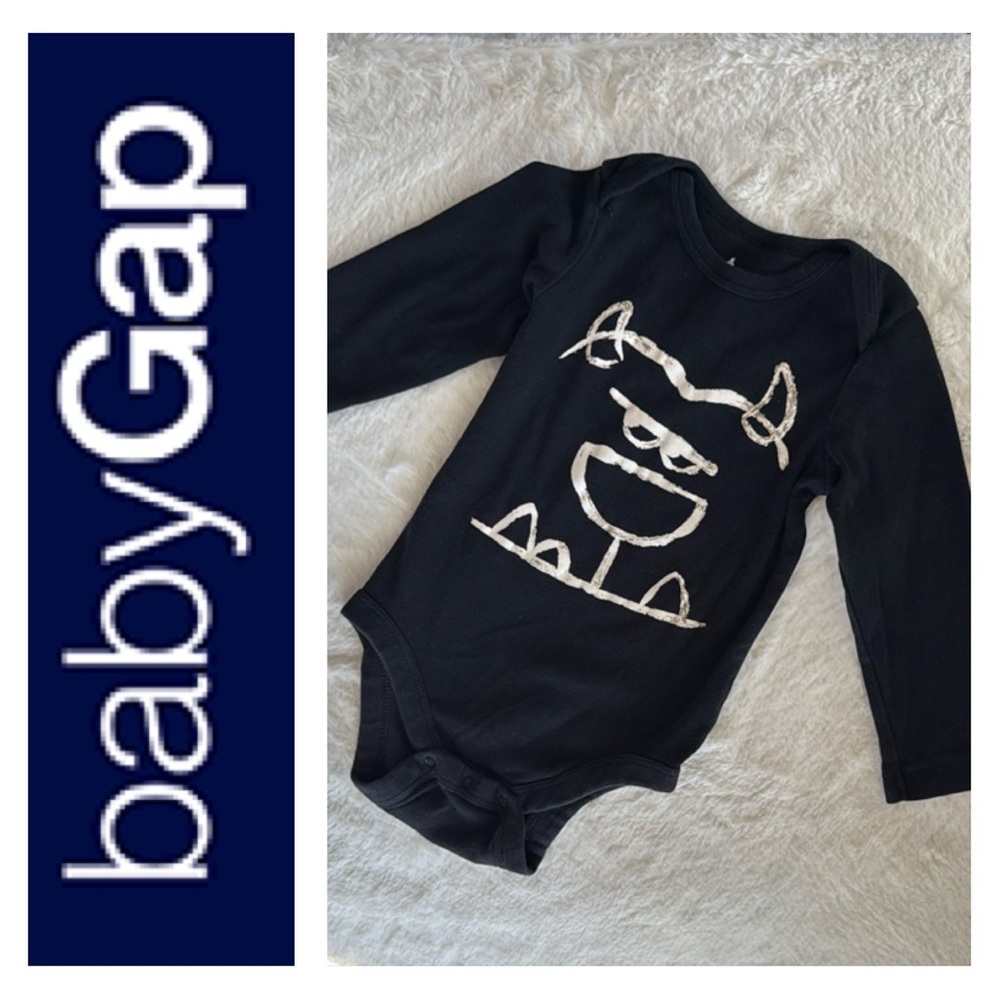 BabyGap Black Monster Print Onesie